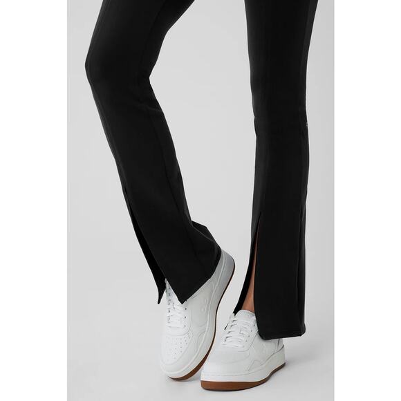 Alo Yoga Airbrush High-Waist Flutter Black Split Leggings Sweat Pants Size XS - Picture 3 of 11